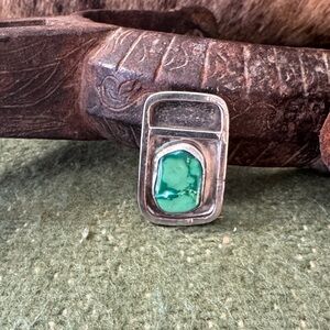 Beautiful Silver Pendant with Green Stone